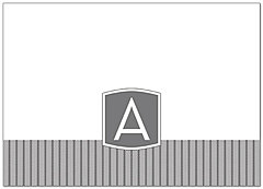 Stylish Grey Monogram Note Card D4121D-V